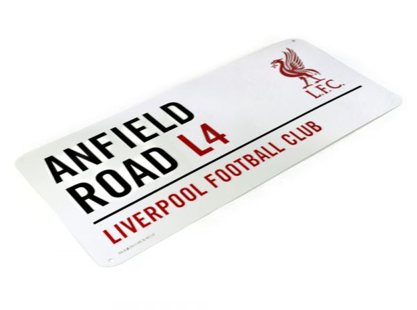 Liverpool F.C. Metal Street Sign White Gift Idea Anfield Football