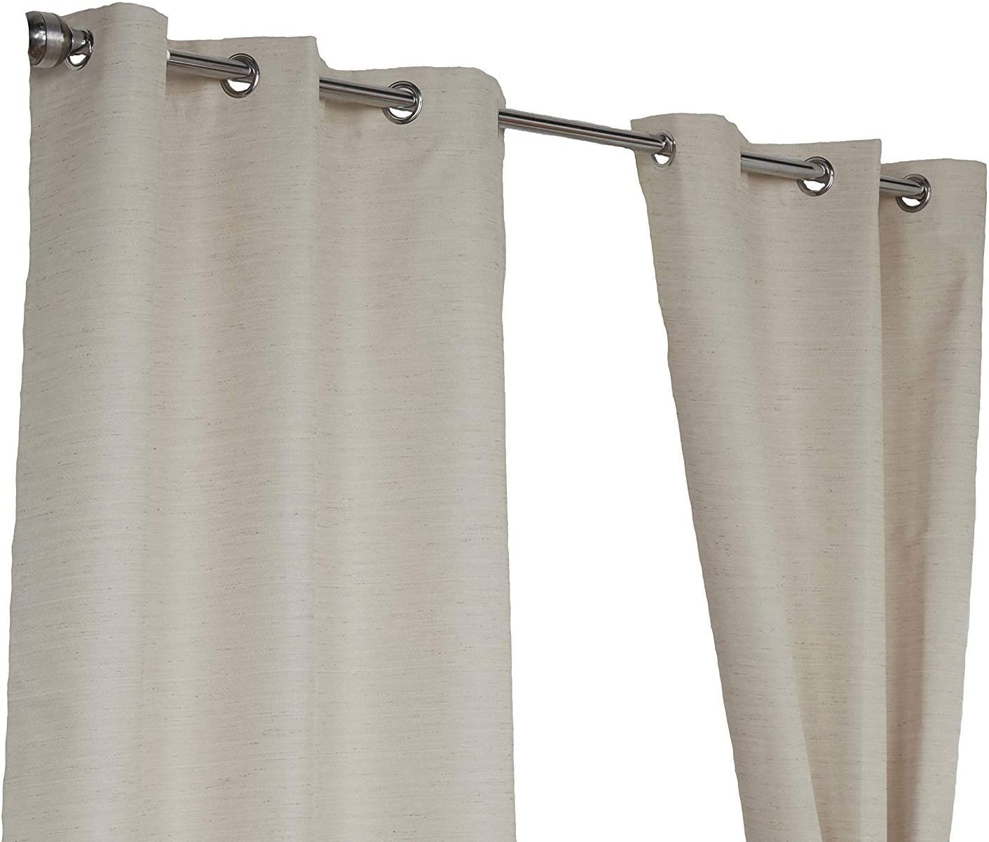 Lunar Linen Cream 66" x 90" Eyelet Unlined Ready Made Curtains