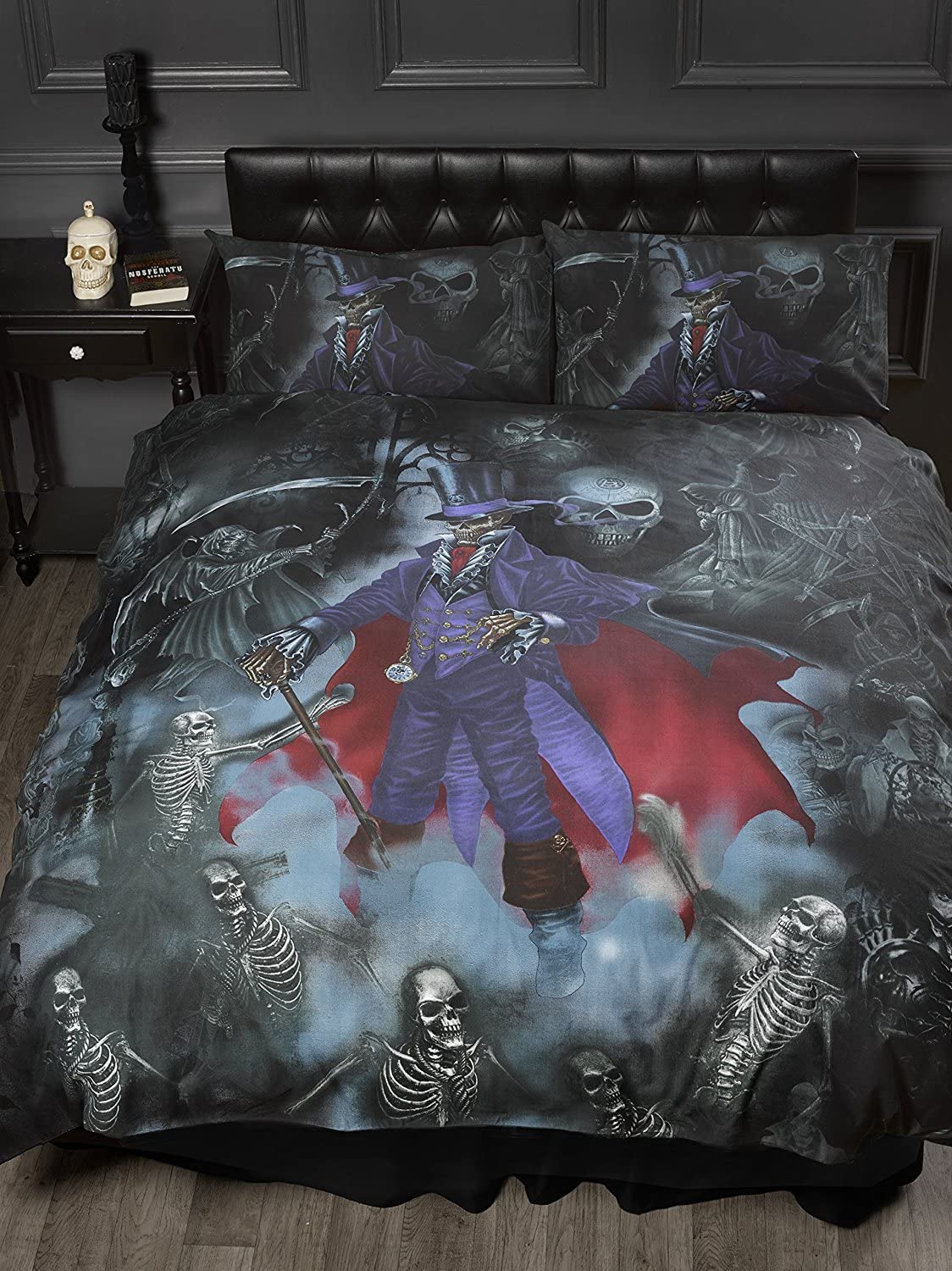 Alchemy Gothic King Size Duvet Cover Set Magistus Skulls