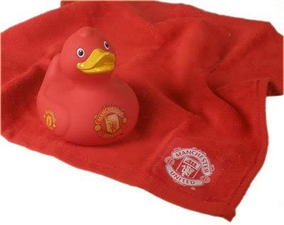 Official Manchester United Bath Time Duck And Face Cloth Set