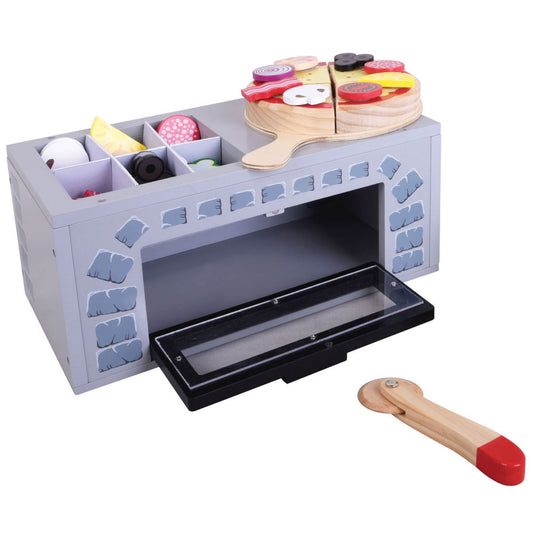 Wooden Pizza Oven Pizza And Toppings Toddler Gift