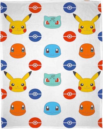 Winter Essentials Pokémon Badges Official Fleece Blanket 100cm x 150cm Character