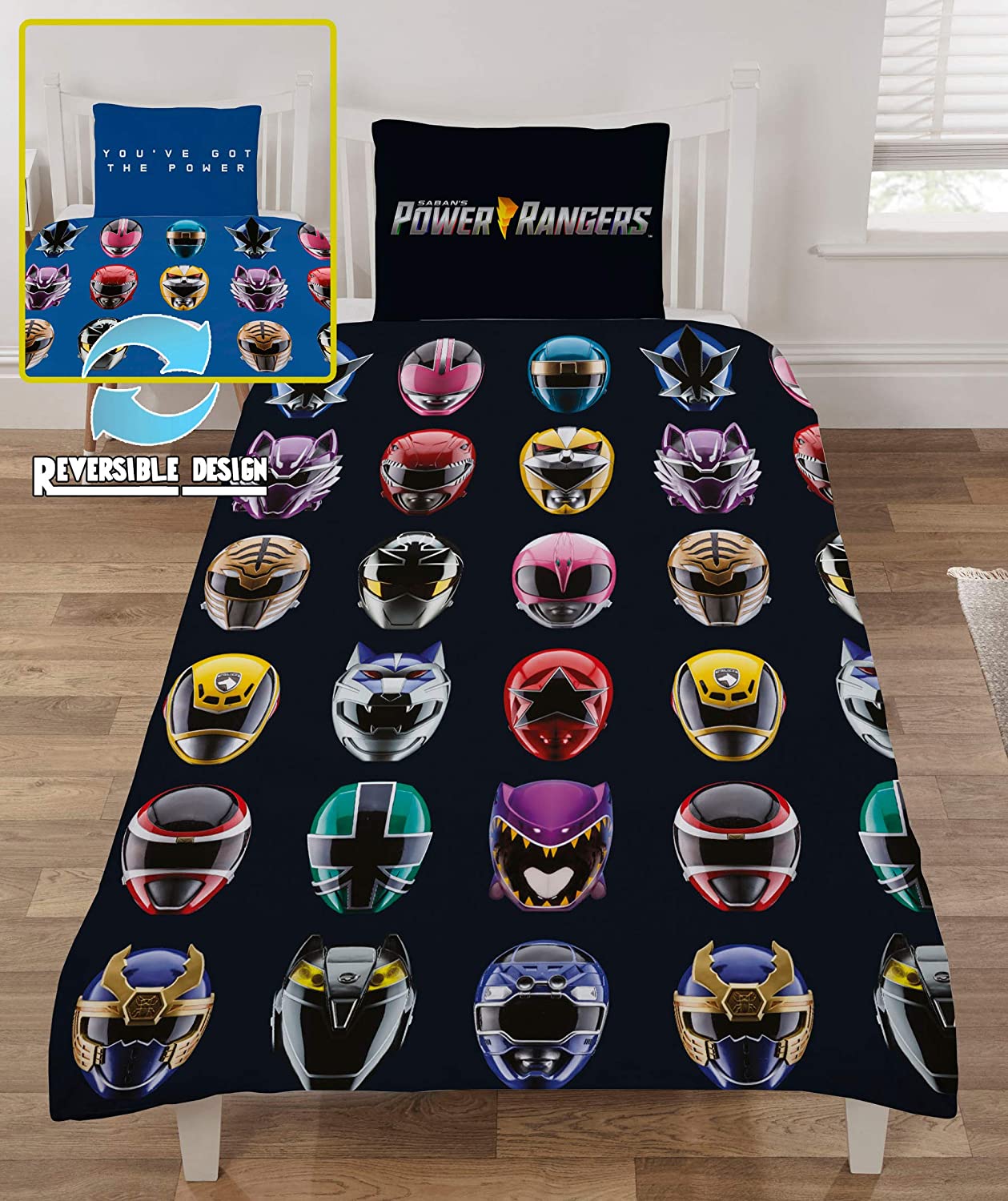 Single Bed Duvet Cover Set Power Rangers Character Bedding Reversible
