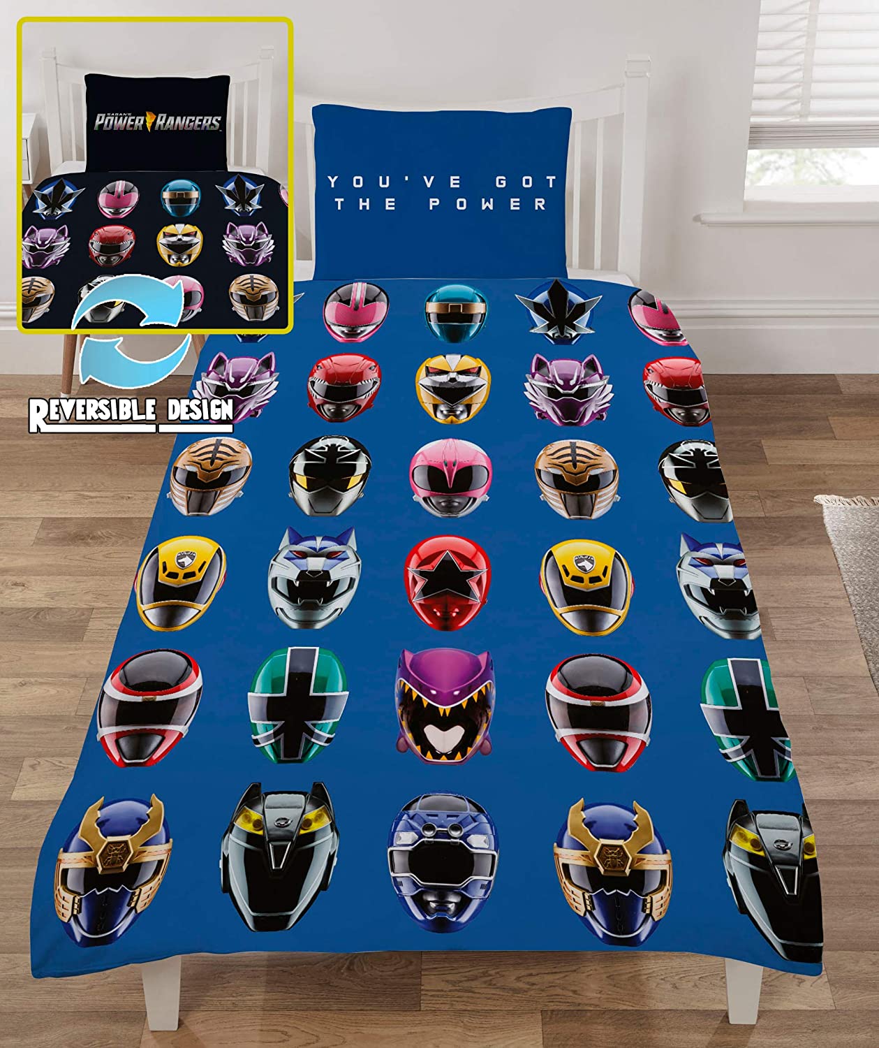 Single Bed Duvet Cover Set Power Rangers Character Bedding Reversible