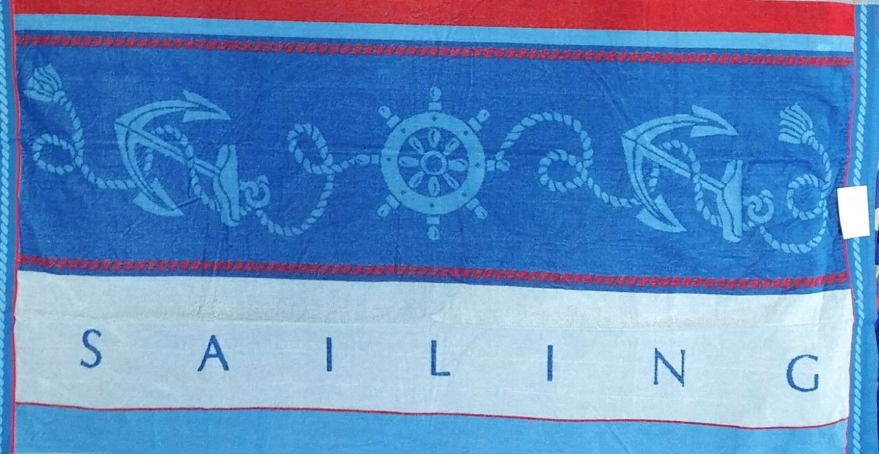 Nautical Sailing Jumbo Beach Towel 100% Cotton