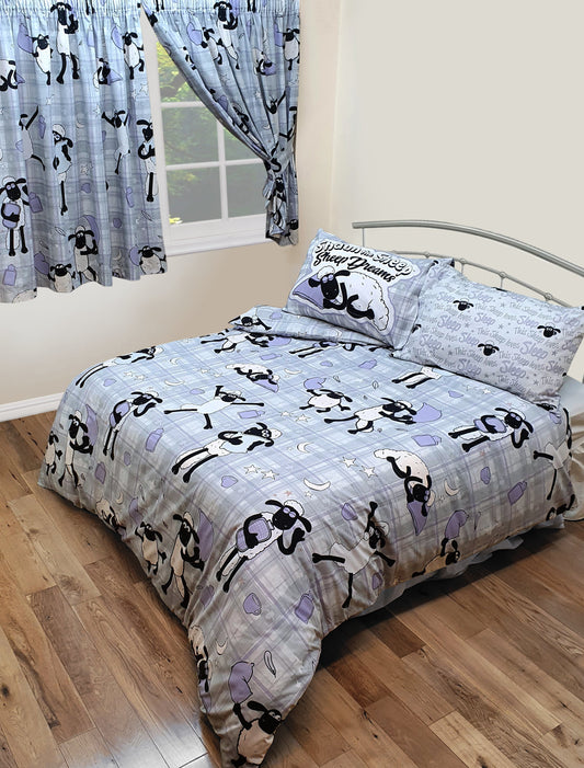 Double Bed Duvet Cover Set Shaun The Sheep Reversible Character Bedding