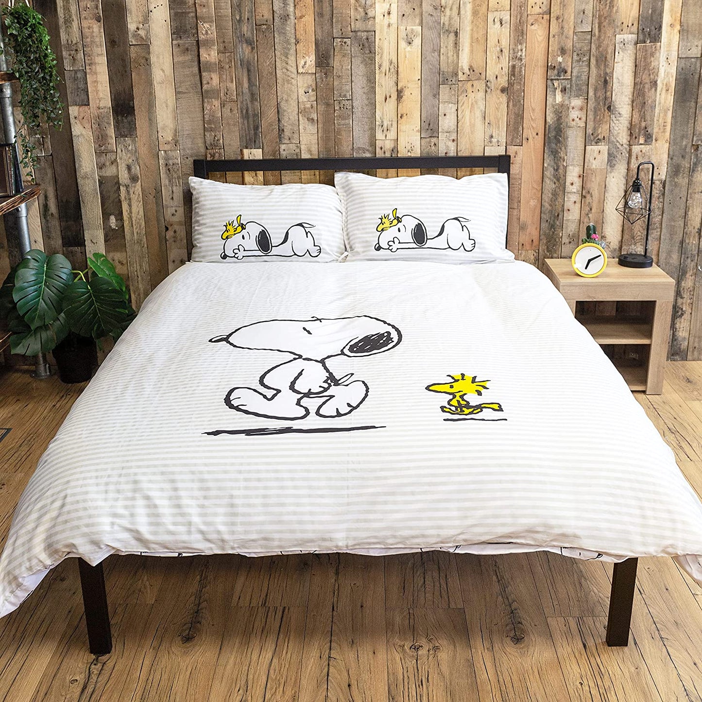 Double Bed Snoopy Peanuts Official Panel Duvet Cover Reversible Bedding Set