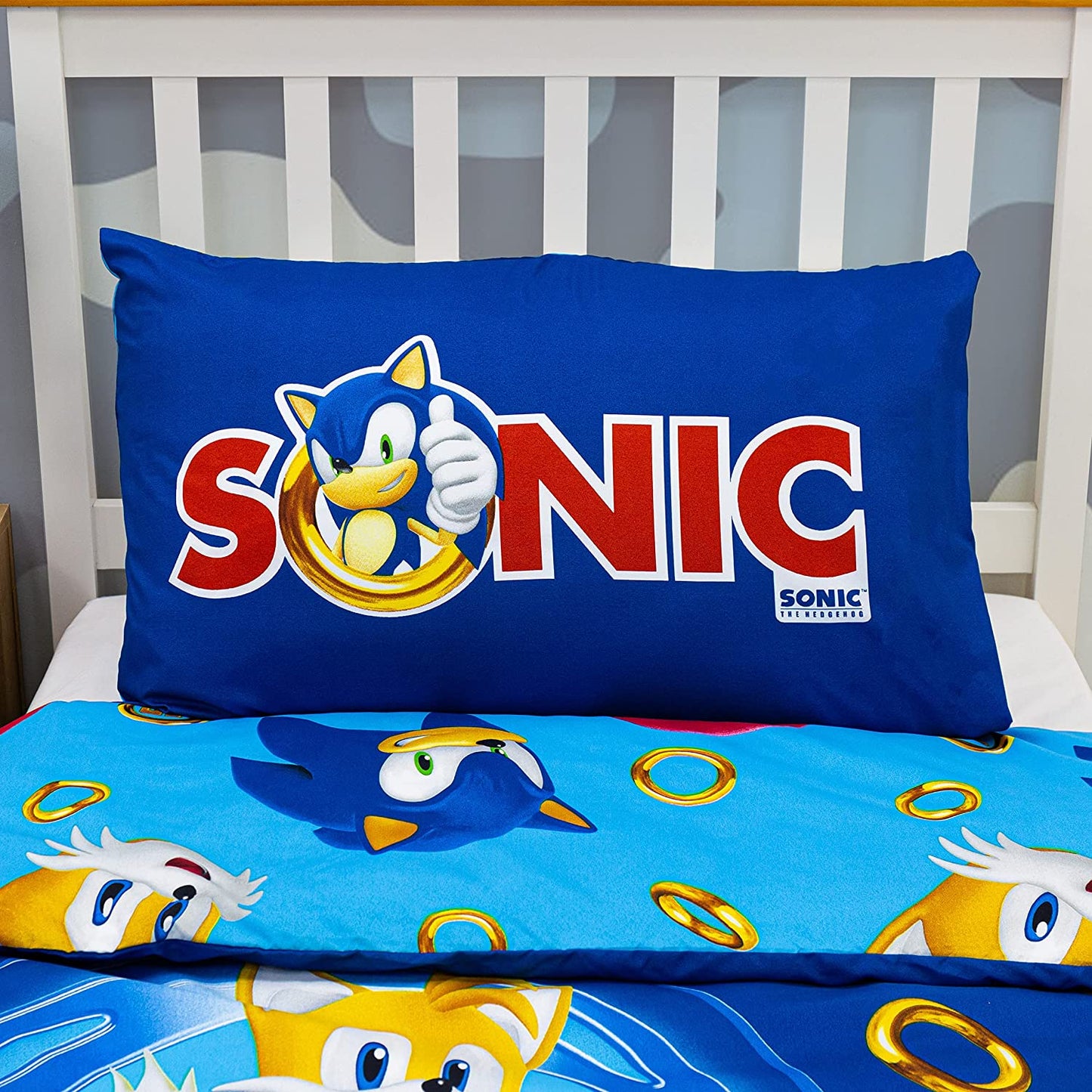 Single Bed Sonic The Hedgehog Speed Duvet Cover Set Reversible Bedding Set Sega