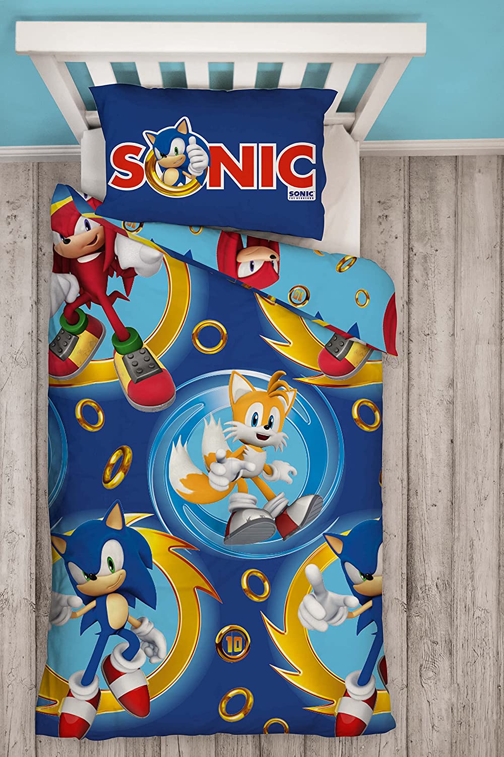 Single Bed Sonic The Hedgehog Speed Duvet Cover Set Reversible Bedding Set Sega