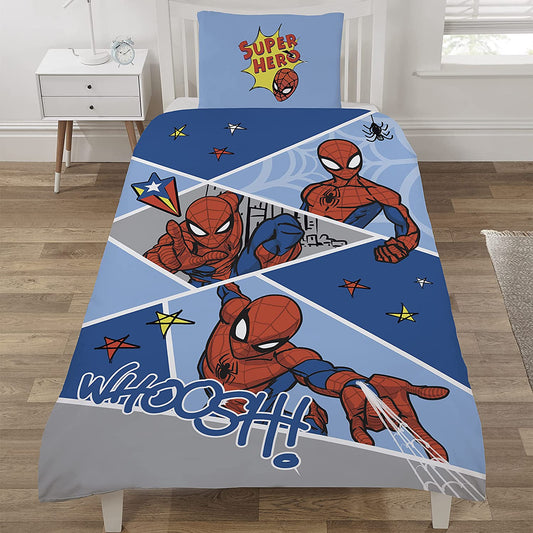 Single Bed Spider-Man Duvet Cover Set Reversible Bedding Set 100% Cotton
