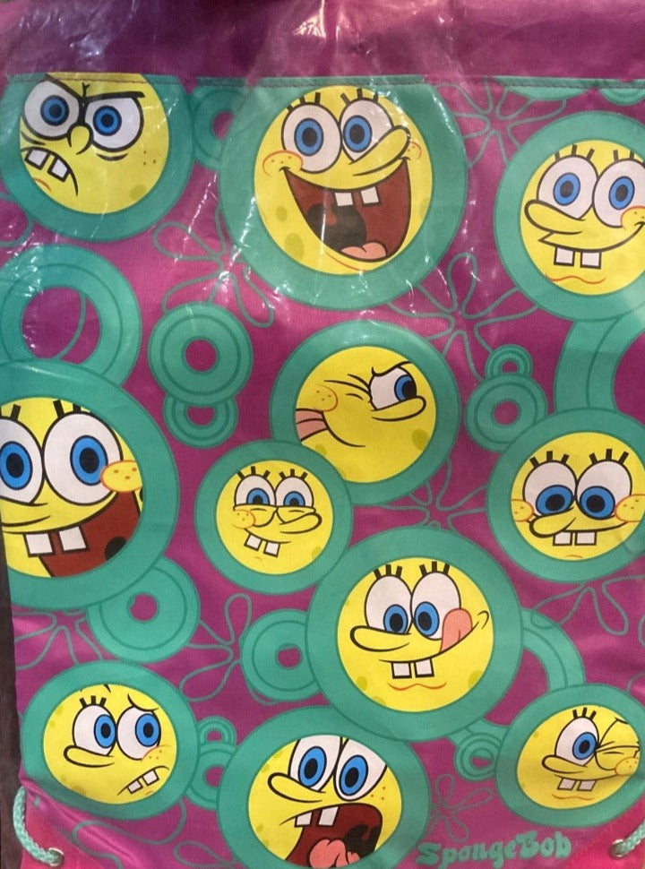 Official Spongebob Squarepants Drawstring Character Gym Swim Bag Kids