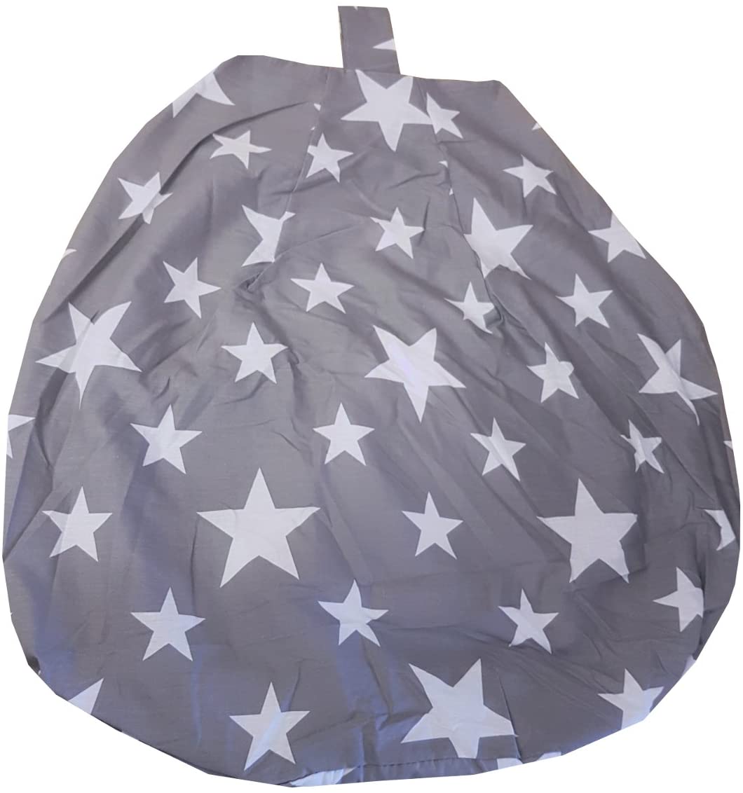 Stars Grey White Filled Bean Bag