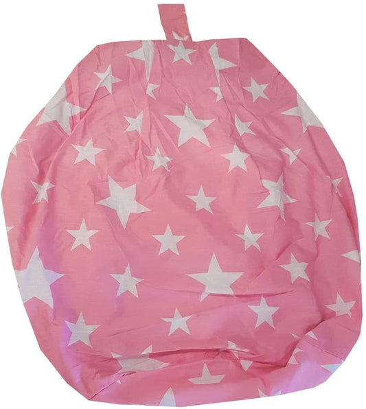 Stars Pink White Filled Bean Bag