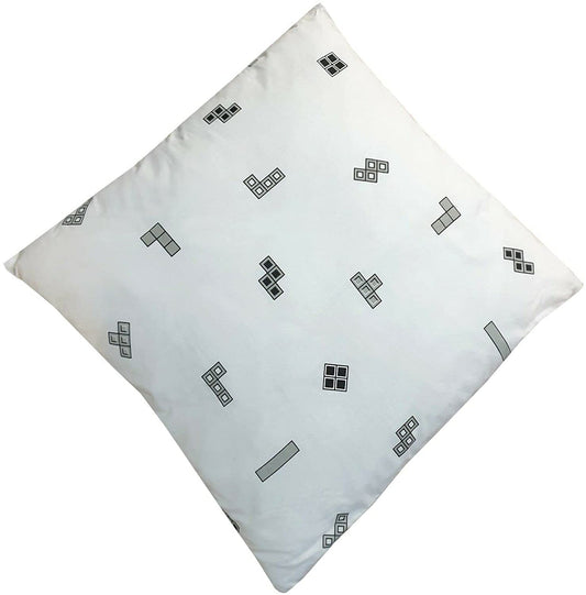 Tetris Filled White Decorative Scatter Cushion Gamer Room Accessory 45cm x 45cm