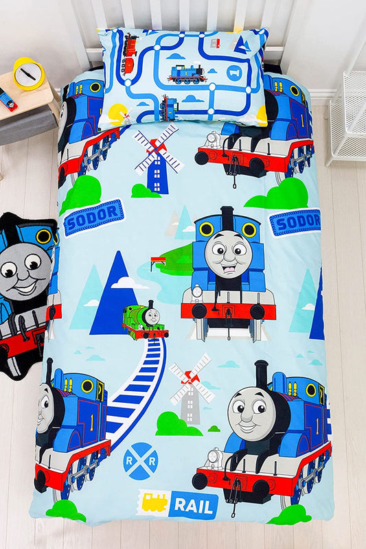 Single Bed Thomas The Tank Engine Tracks Duvet Cover Set Character Bedding
