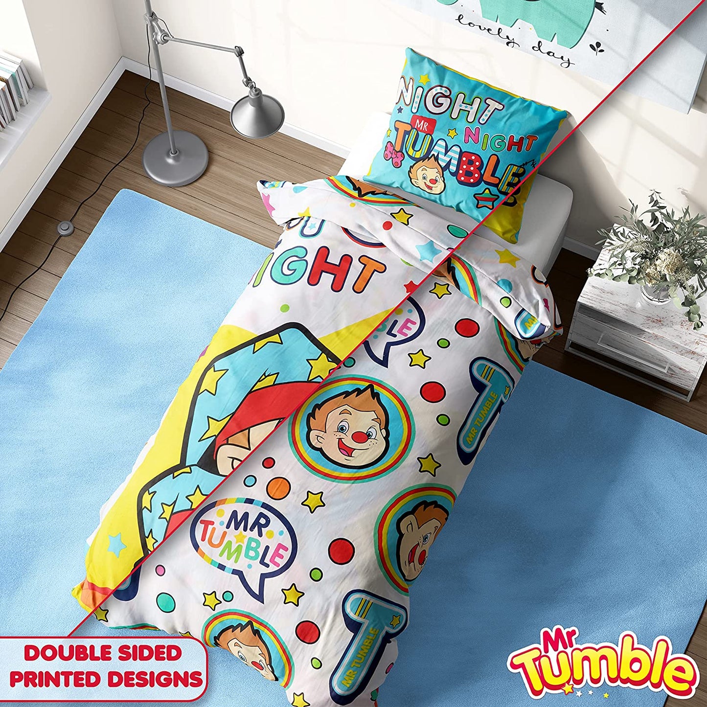 Mr Tumble Reversible Junior Toddler Or Cot Duvet Cover Set Character Bedding