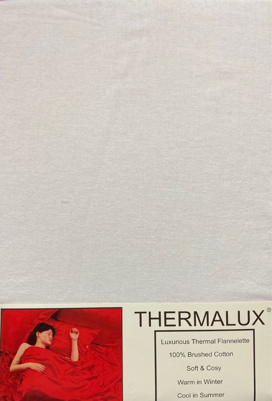 Single Bed 18" Flannelette Fitted Sheet White 100% Brushed Cotton Luxury