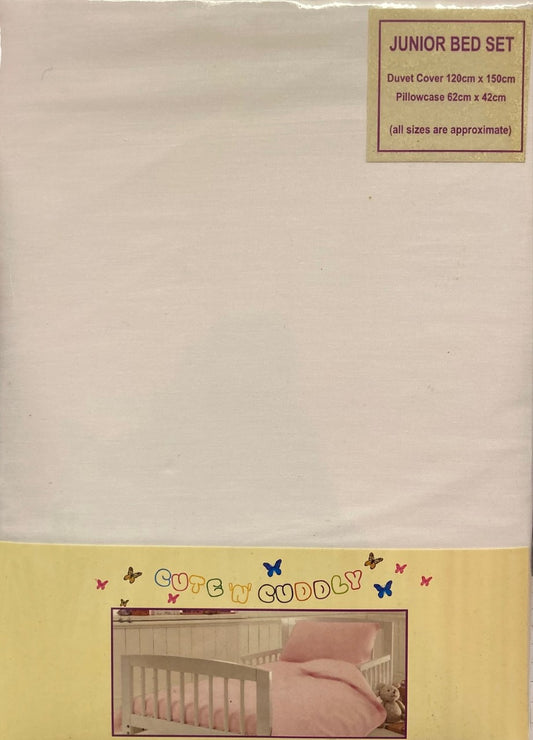 Junior Toddler Size Duvet Cover Set 200 Thread Count 100% Egyptian Cotton White