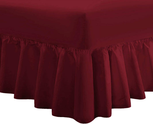 Fitted Valance Sheet Wine Polycotton