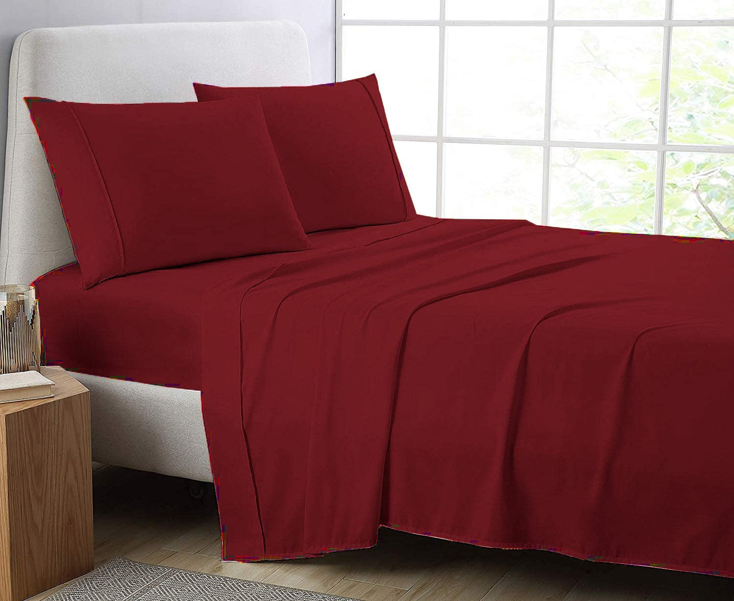 Flat Sheets Wine Polycotton Luxury