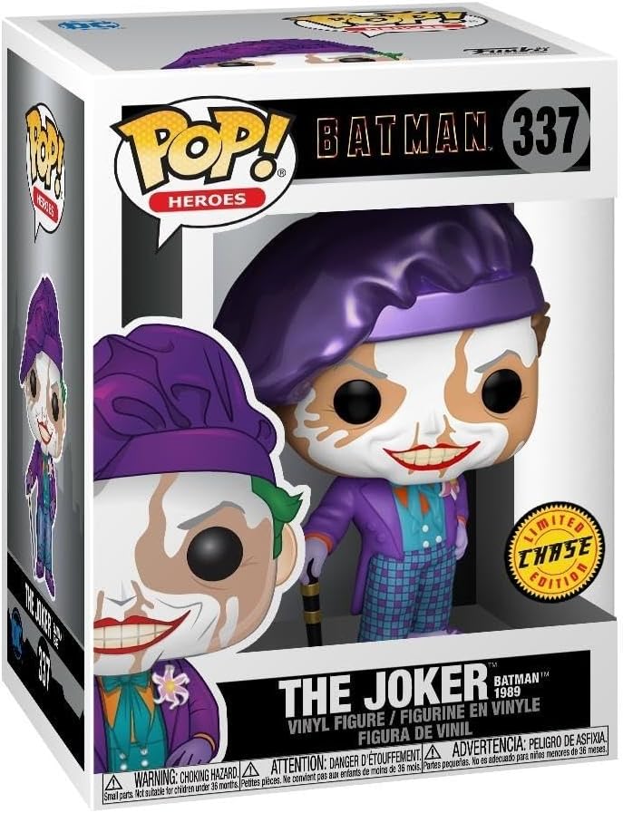 Funko Pop! Heroes: DC Batman 1989 - The Joker with Hat - 1/6 Quote for Rare Chase Variantease - DC Comics - Vinyl Collectible Figure - Gift Idea - Official Merchandise - Comic Books Fans