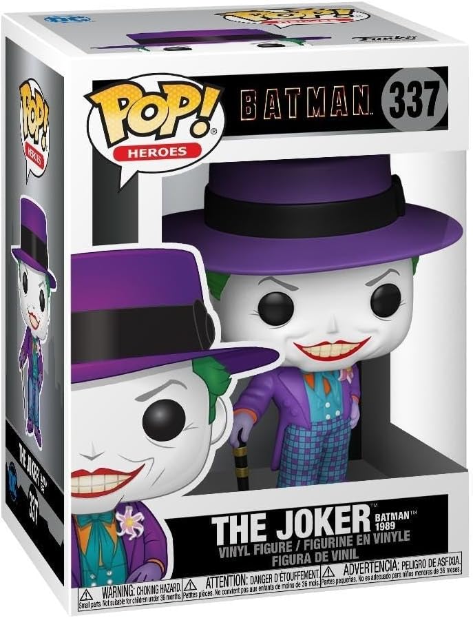 Funko Pop! Heroes: DC Batman 1989 - The Joker with Hat - 1/6 Quote for Rare Chase Variantease - DC Comics - Vinyl Collectible Figure - Gift Idea - Official Merchandise - Comic Books Fans