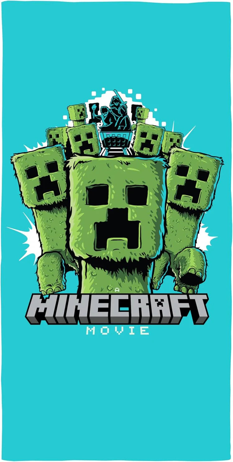MINECRAFT MOVIE BEACH TOWEL OFFICIAL 70cm x 100cm 100% COTTON GAMERS