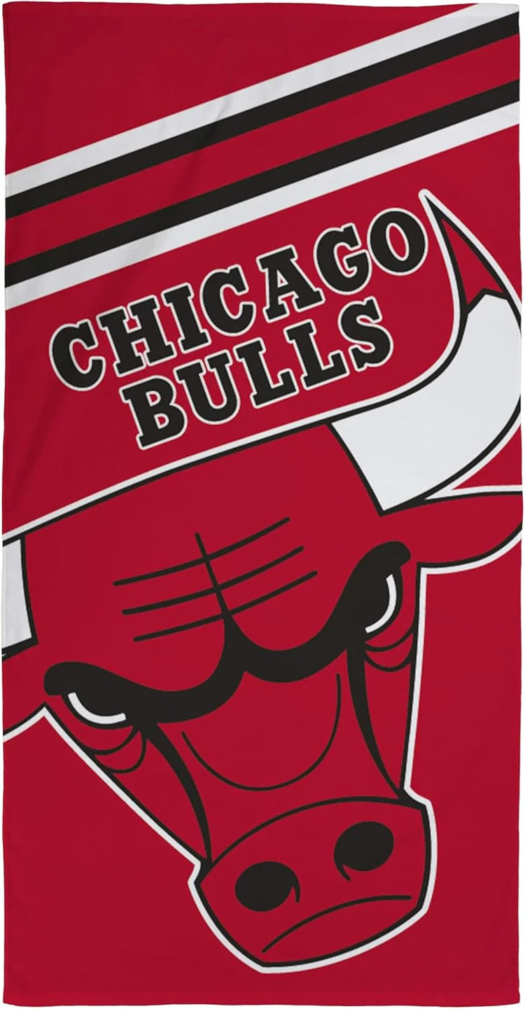 NBA CHICAGO BULLS RED BEACH TOWEL OFFICIAL 75cm x 150cm 100% COTTON BASKETBALL