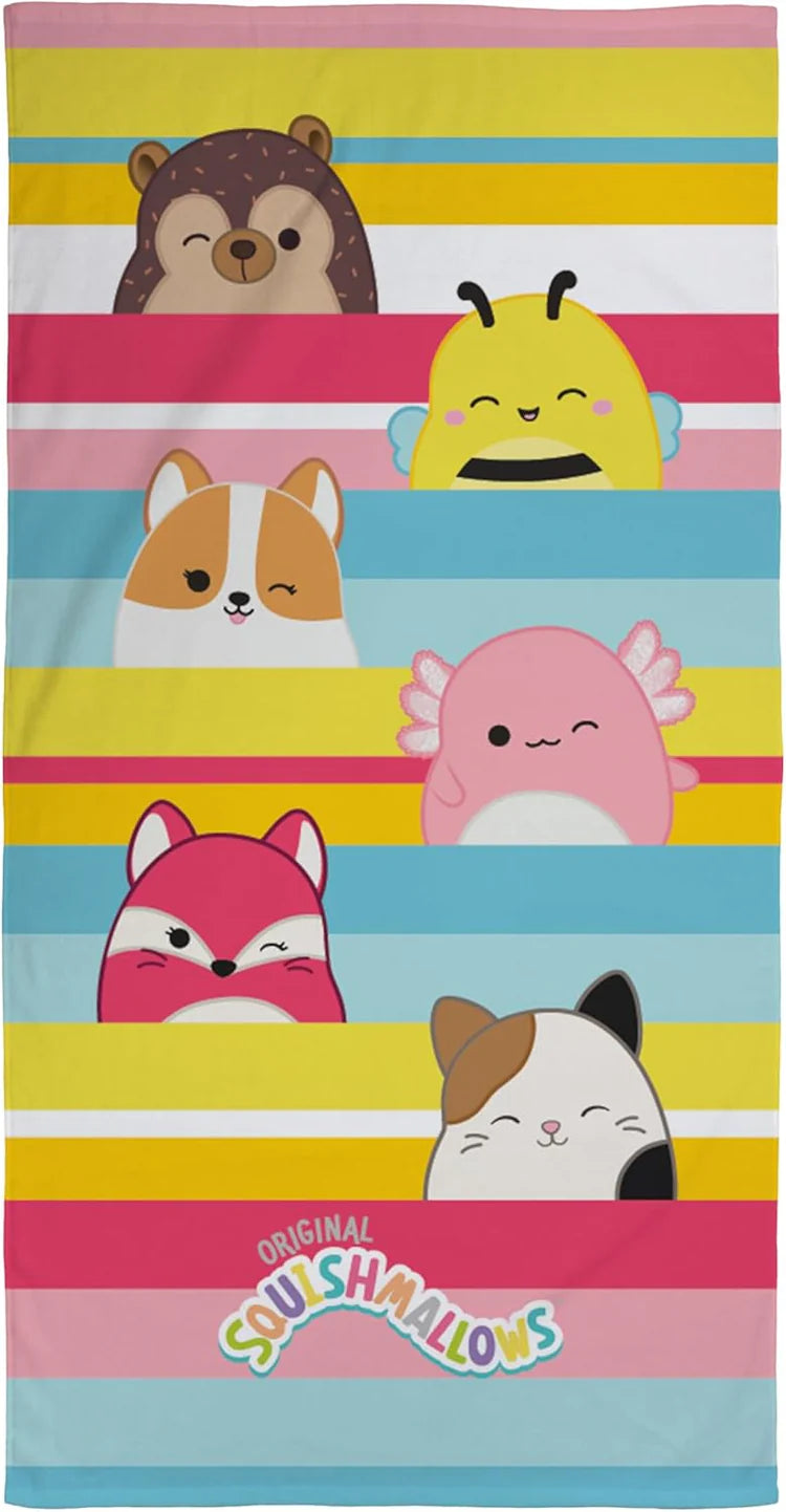 SQUISHMALLOWS BEACH TOWEL OFFICIAL 70cm x 140cm 100% COTTON CHARACTER KIDS