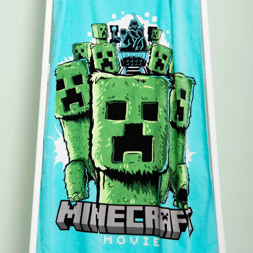 MINECRAFT MOVIE BEACH TOWEL OFFICIAL 70cm x 100cm 100% COTTON GAMERS