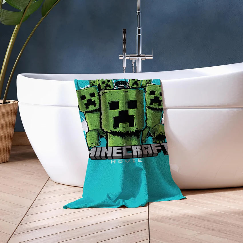 MINECRAFT MOVIE BEACH TOWEL OFFICIAL 70cm x 100cm 100% COTTON GAMERS