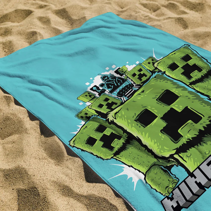 MINECRAFT MOVIE BEACH TOWEL OFFICIAL 70cm x 100cm 100% COTTON GAMERS