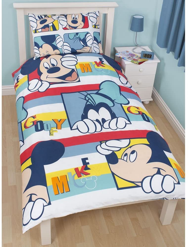 Single Bed Disney Mickey Mouse 'Play' Duvet Cover Set Character Bedding