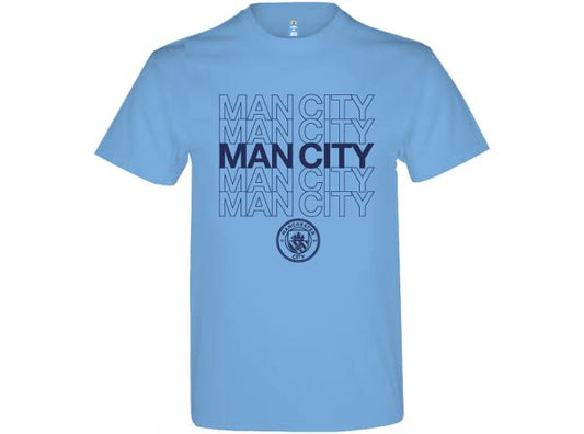 Manchester City F.C Crest Sky Blue T-Shirt Adults