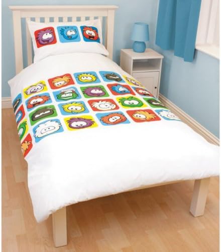 Single Bed Duvet Cover Set Club Penguin Reversible Character Bedding Vintage