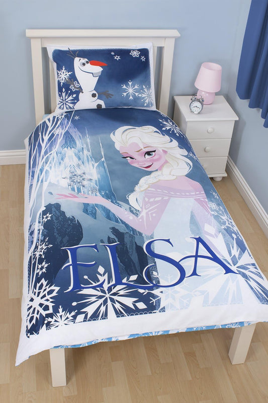 Single Bed Disney Frozen Elsa Duvet Cover Set Reversible Bedding Set Girls Olaf