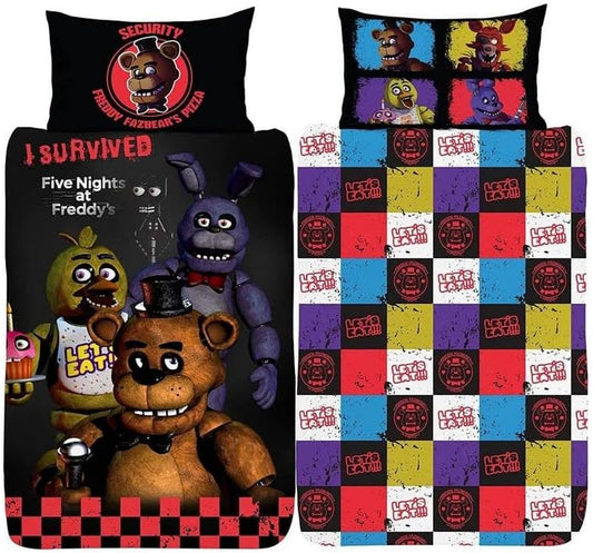 Single Bed Five Nights At Freddy's Duvet Cover Set Polycotton Reversible Bedding