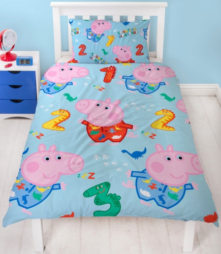 Wholesale x3 Single Bed George Pig 'Counting' Duvet Cover Set Character Bedding