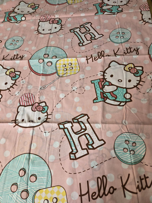 JUNIOR TODDLER HELLO KITTY STITCHES DUVET COVER SET CHARACTER BEDDING POLYCOTTON