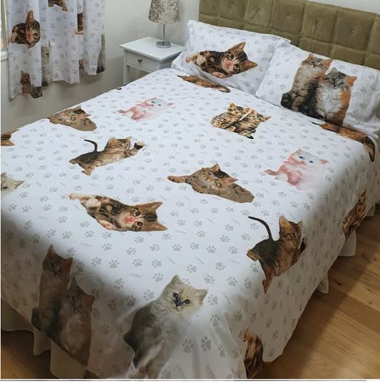 Double Bed Duvet Cover Set Cute Kittens Official Rachael Hale Reversible Bedding