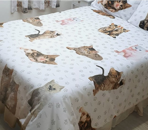 Double Bed Duvet Cover Set Cute Kittens Official Rachael Hale Reversible Bedding