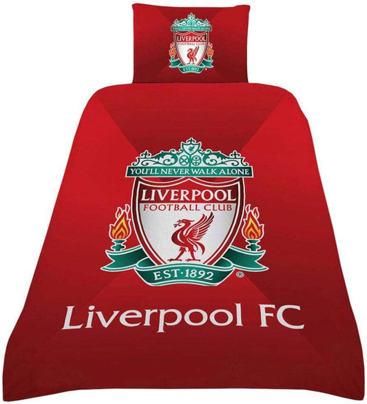 Single Bed Liverpool F.C Duvet Cover Set Red White Reversible Crests Official