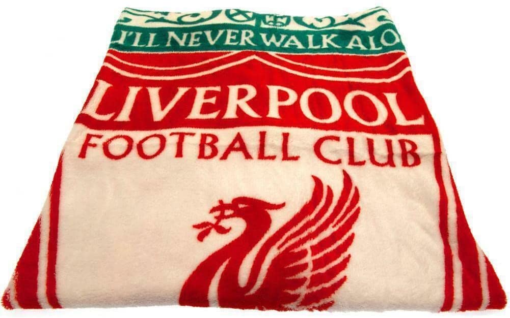 Liverpool F.C Fleece Banket 100cm x 150cm Multi Crests Red White Warm Throw