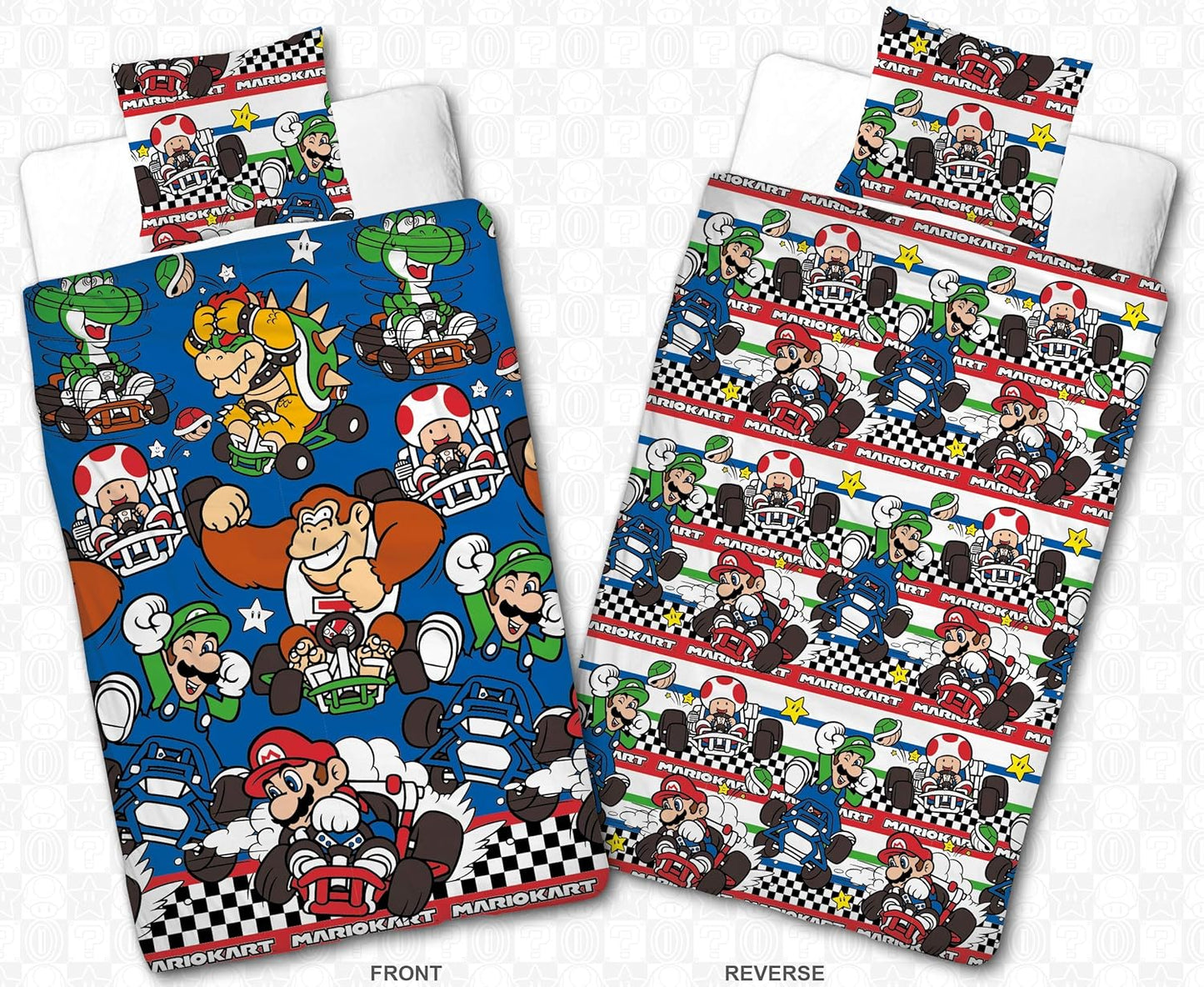 Single Bed Super Mario Kart 'Racer' Official Reversible Duvet Cover Set Character Bedding