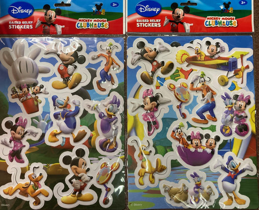 Disney Mickey Mouse Minnie Relief Stickers 2 Packs Assorted Designs Character