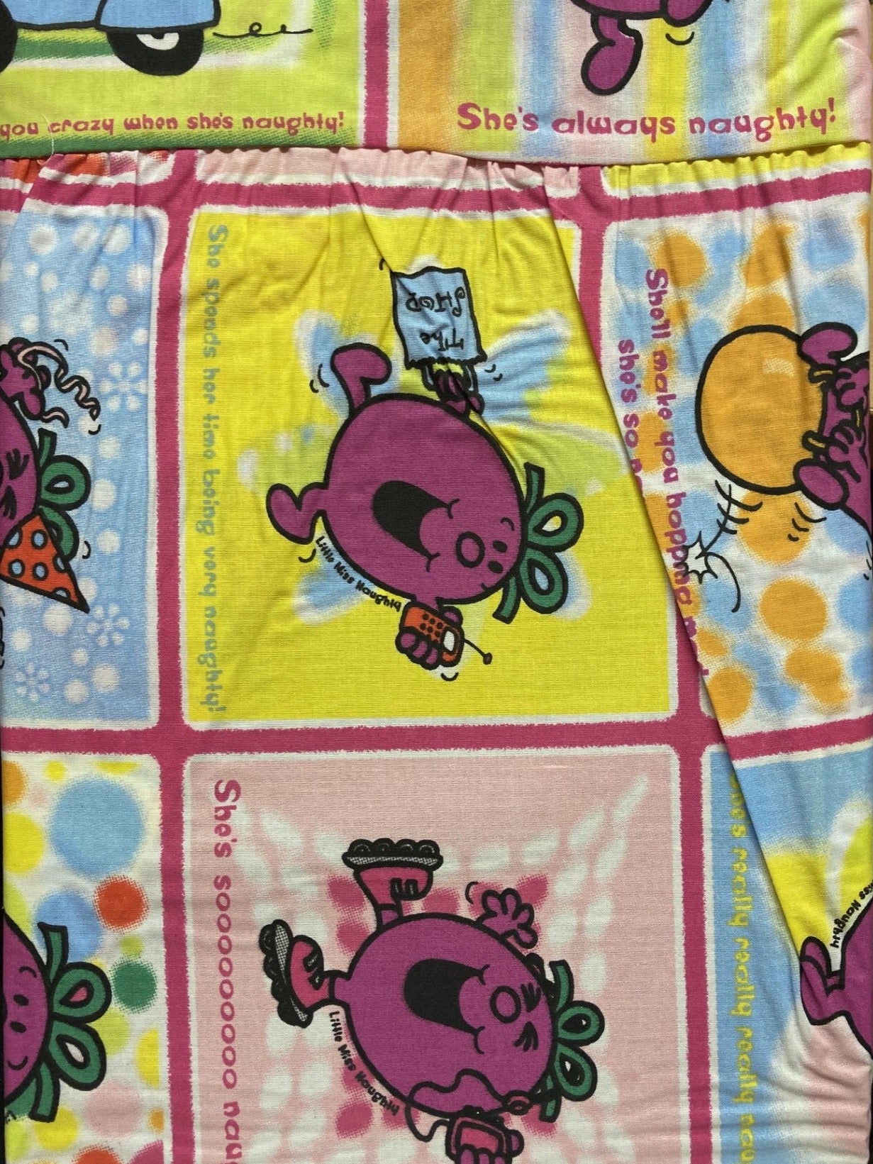 Single Bed Little Miss Naughty Fitted Valance Sheet Polycotton Girls Room