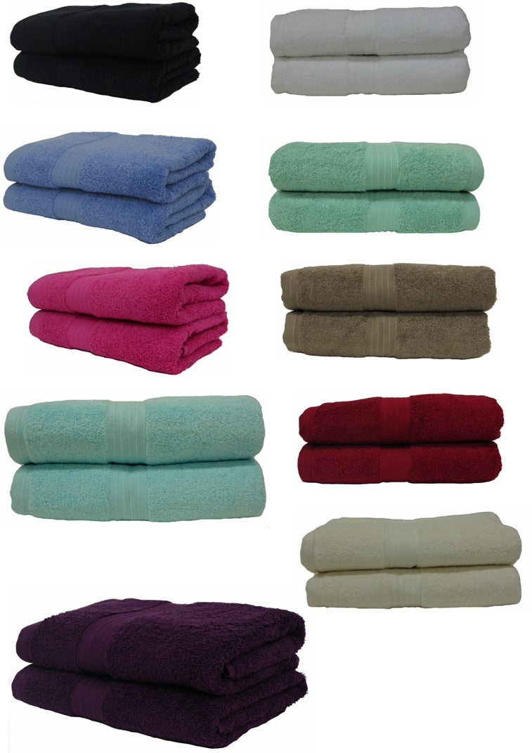 Joblot 12 x Assorted Bath Sheets Colours 100% Cotton 550GSM