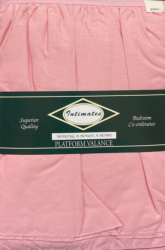 King Size Platform Valance Sheet Pink Polycotton 150 Thread Count Percale