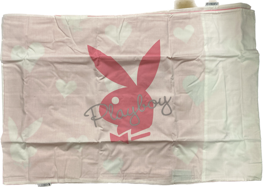 Playboy Bunnies Bunny Hearts Pink Housewife Pillowcase Pair 50cm x 75cm Official