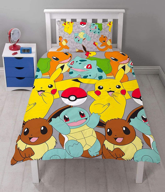 Single Bed Pokemon Official Catch Character Reversible Bedding Set